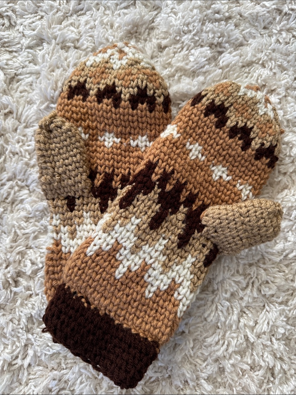 Handmade Patterned Bernie Knit Mittens